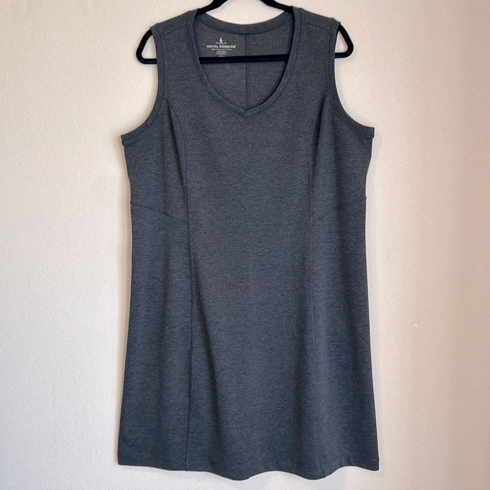 Royal Robbins Activewear Sleeveless V-Neck Dress Charcoal Heather Size XL